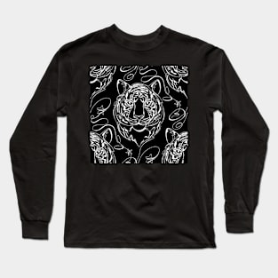 Continuous Line Tiger Portrait. 2022 New Year Symbol by Chinese Horoscope Long Sleeve T-Shirt